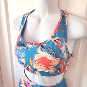 FILA SPORT Low Impact Sports Bra Blue Size Medium